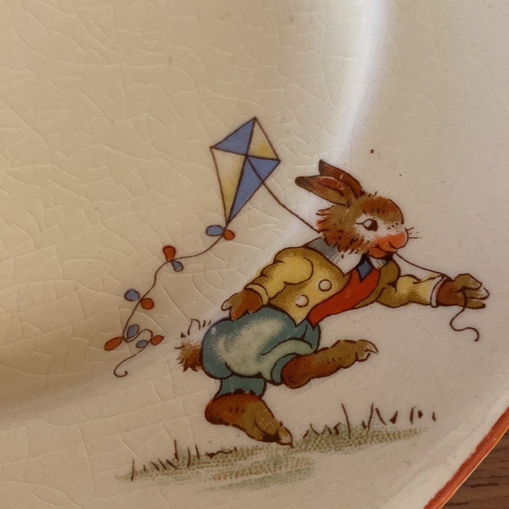 Rare VTG Royal Winton Bunny’s Playtime English China Cup/Plate Made in England - Picture 7 of 16